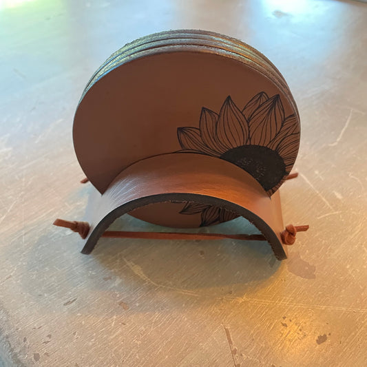 Leather coaster set