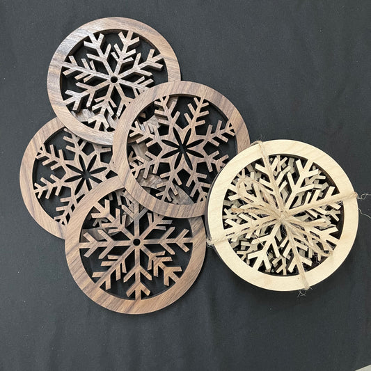 Wood Snowflake coasters