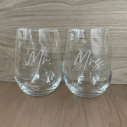 Stemless wine glass