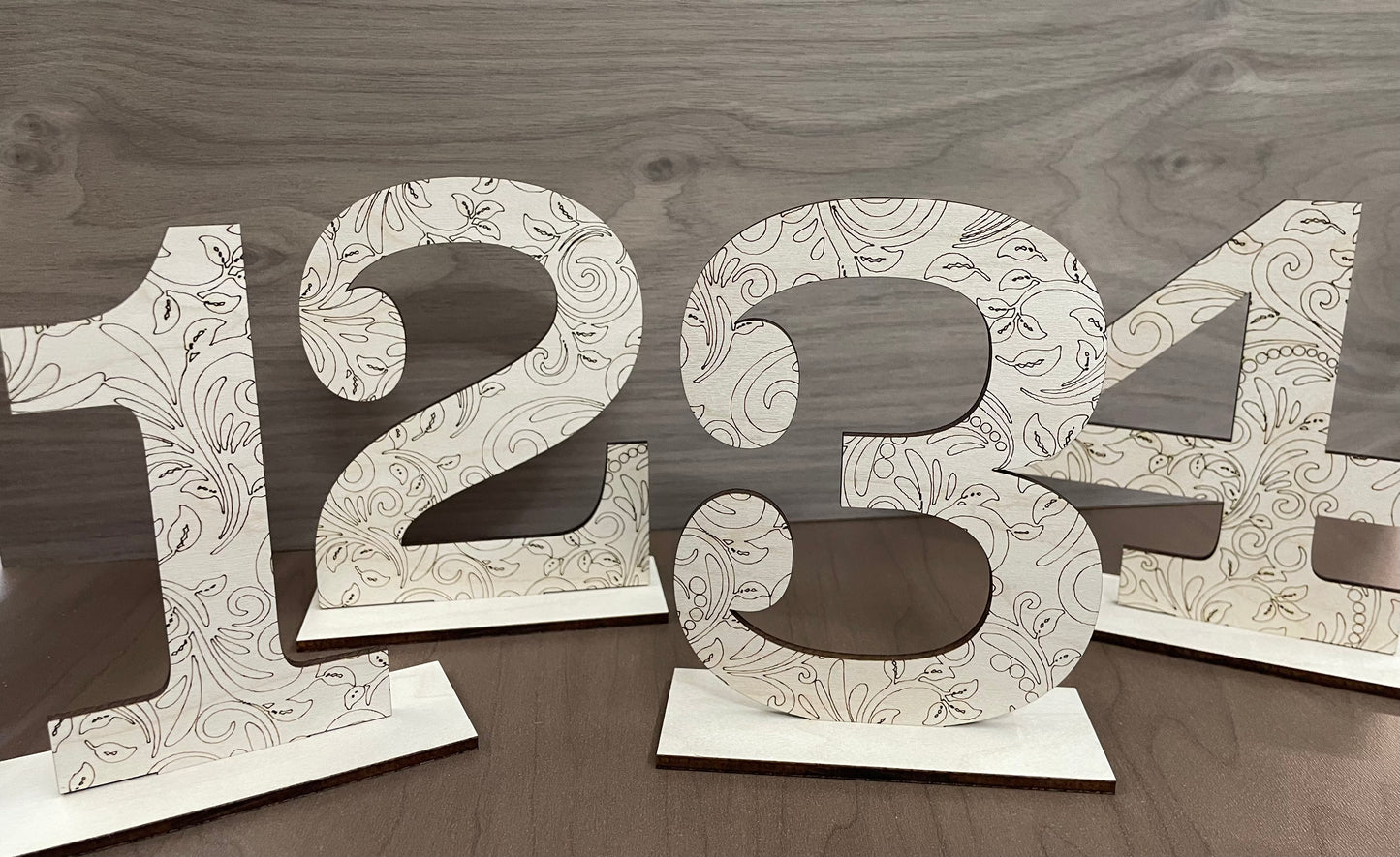 Wood Engraved Table numbers
