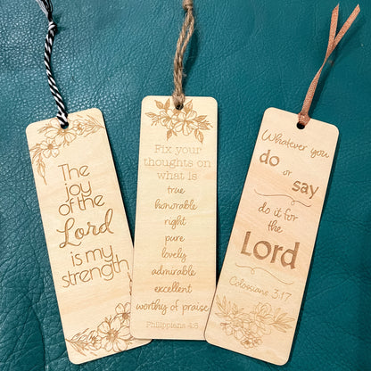 Engraved Wooden Bookmarks